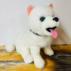 Disney Iron Will White Husky Dog Plush GUS Stuffed Animal 13 Inch Blue Eyes